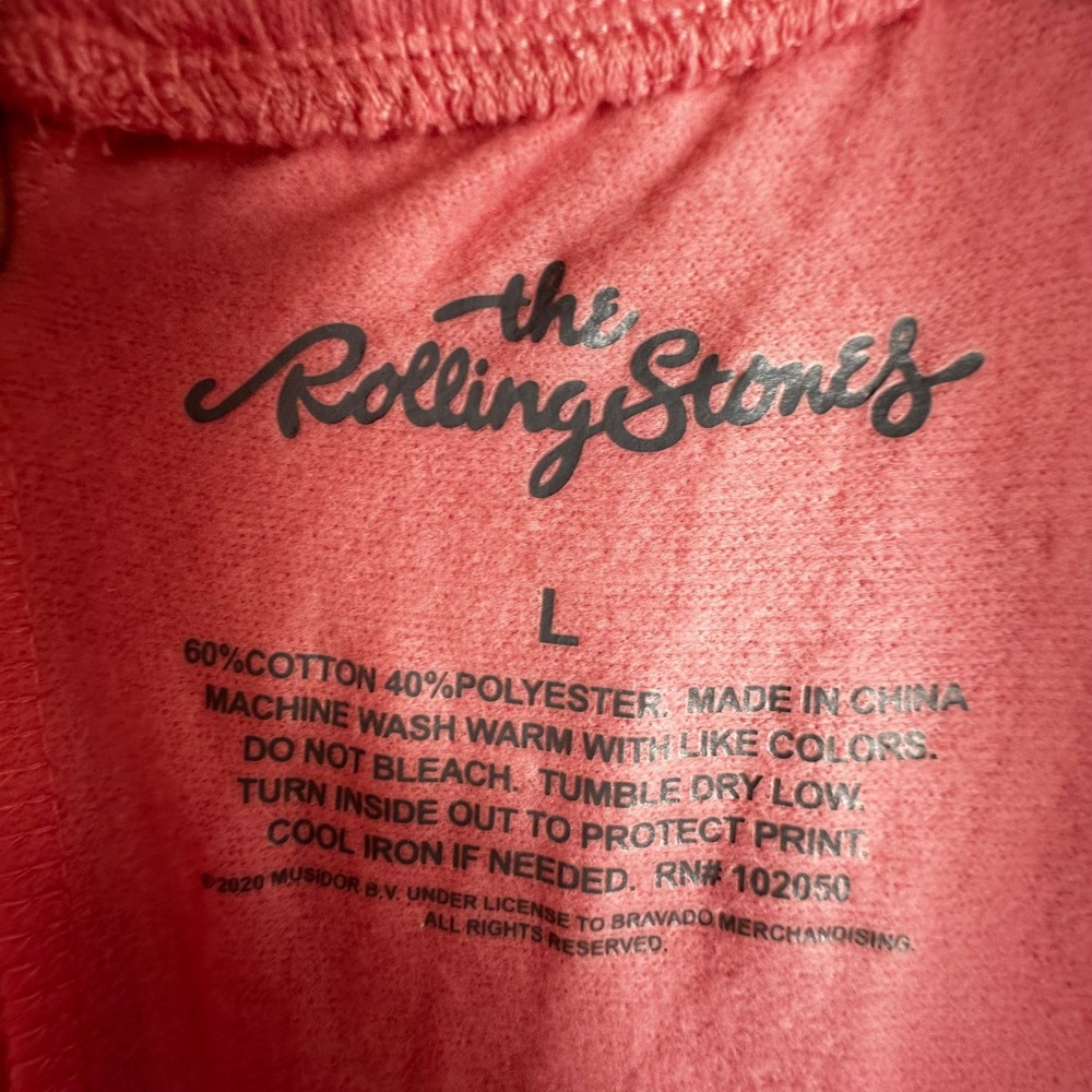 The Rolling Stones Womens Pink 1973‎ European Tour Graphic Jogger Sweatpants L - Picture 5 of 7
